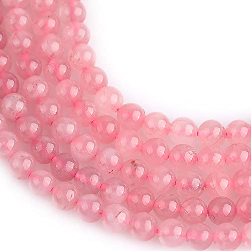 GEM-Inside Natural 6mm Madagascar Rose Quartz Crystals Round Gemstone Semi Precious Loose Beads for Jewellery Making 15'' - Image 4