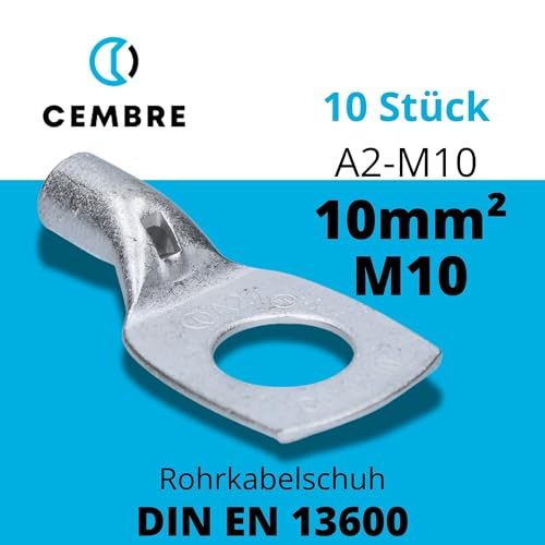 Cosse de câble 10 mm² M10 non isolée Cembre A2 contre la surchauffe - 2