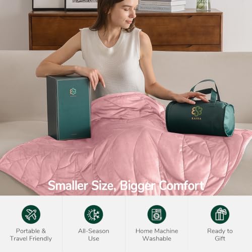 Image of Kaisa Weighted Blanket for Adults 7lbs 41 inch x 53 inch, Soft Heavy Cozy Luxury Crystal Velvet Small Weighted Lap Blanket, All-Season Blanket, Machine Washable, Dark Pink
