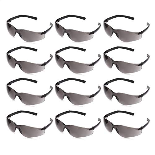 AmazonCommercial Safety Glasses (Gray/Black), Anti-Fog, 12-pack