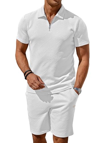 Men's 2 Piece Outfits Sets Polo Shirt and Shorts Summer Fashion Casual Short Sleeve Polo Tracksuit for Men - Image 3
