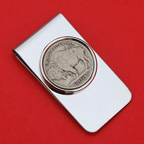 US 1913~38 Indian Head Buffalo Nickel 5 Cent Coin Silver Stainless Steel Money Clip New2