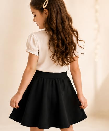 Image of KYDA KIDS Girls 100% Pure Cotton Skater Skirt with Attached Inner Shorts | Ideal for Summer Sports, Play & Casual Wear | Comfortable Fit for Girls Aged 2-16 Years