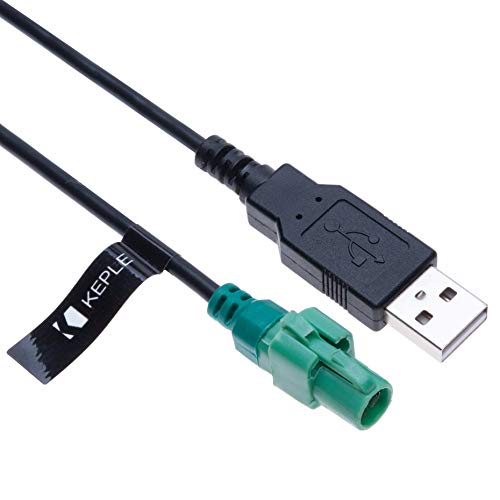 Keple Connecteur USB à 4 Broches Harnais de câble AUX | 2.0 Mâle Fiche vers Femelle Jack 3.5 mm Rond Adaptateur | Compatible avec la Navigation de Voiture...