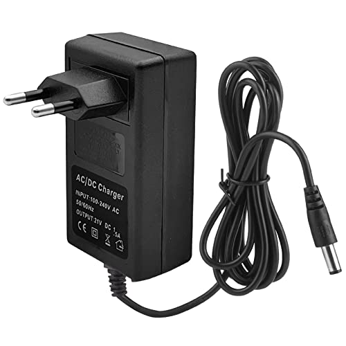 Cargadores De Baterias Bravolu Cargador de Batería de Iones de Litio de 21 V, 1,5 A, Adaptador AC 100 – 240 V, Adecuado para Todas Las Baterías...