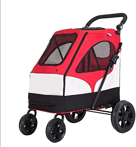 Leichter Hundekinderwagen Faltbar | Haustierbuggy Bis 10 Kg | Mit Getränkehalter & Feststellbaren Rädern