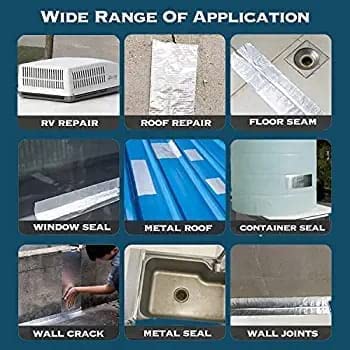 Image of Leakage Repair Strong Adhesive Aluminium Waterproof Tape for Surface Crack, Outdoor Roof, Pipe Repair, Window Sill Gap,Boat Sealing Repair, Home Renovation Tape (4Inch*5mtr)