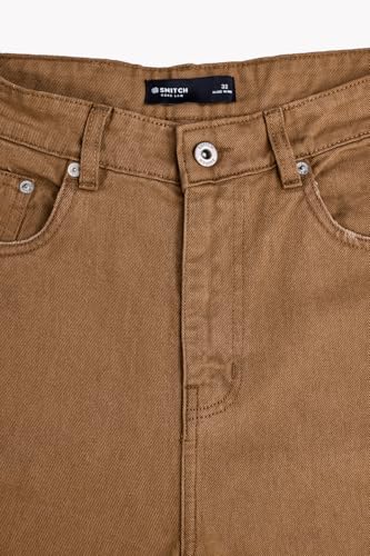Image of SNITCH Men Jeans | Relaxed Baggy Fit Wide-Leg Design | Durable 100% Cotton Woven Fabric with Light Fading | Perfect for Casual & Street Wear