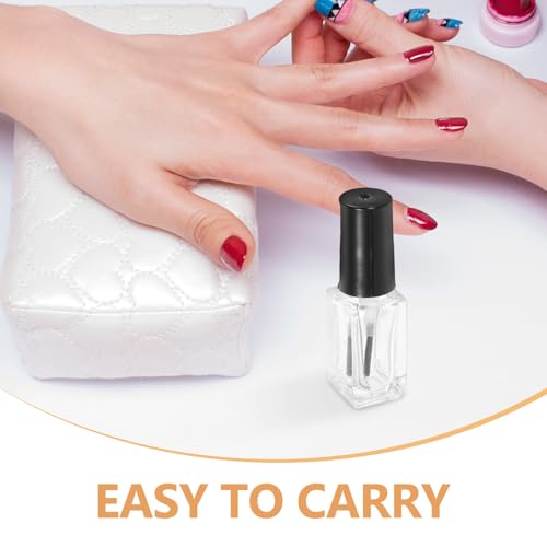 Botellas de esmalte de uñas de cristal transparente con cepillo, 20 frascos elegantes de 5 ml 3