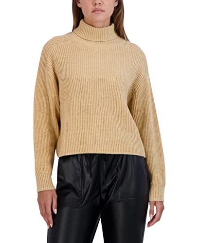 BCBGeneration Women's Relaxed Long Sleeve Sweater Turtle Neck Shirt