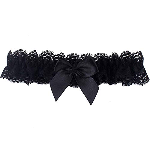 Black Bridal Garter With Bow For Bride Toss Garter Lace Wedding Garter Plus Size #TOP4