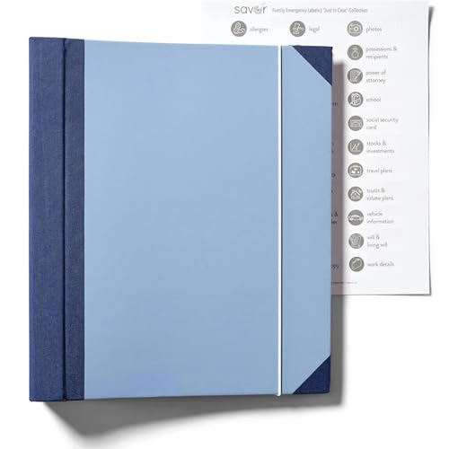 Classeur documents bleu In Case I Go Missing pour anticiper les urgences administratives