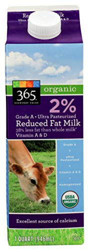 365 Everyday Value, Organic Fat Reduced Milk, 32 Ounce (Packaging May Vary)