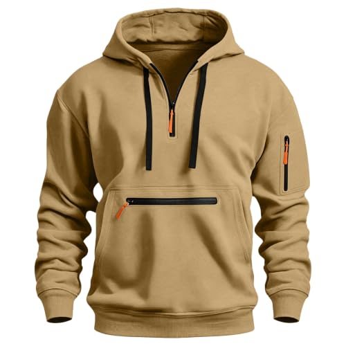 Half Zip Sweatshirt for Men Tactical Zip Hoodies Work Quarter Zip Pullover - image 7