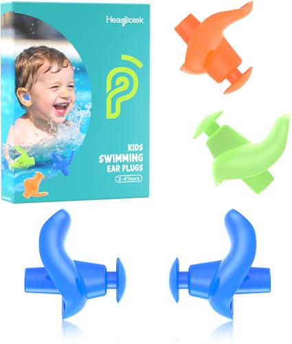 Hearprotek 3 Pairs Swimming Ear Plugs for Kids, Soft...