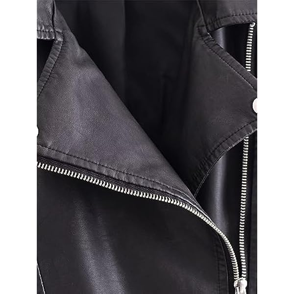 Adhdyuud Vrouwen Vintage Lederen Jas Jas Herfst Slanke PU Motorfiets Zakken Ritsen Ruches Jassen