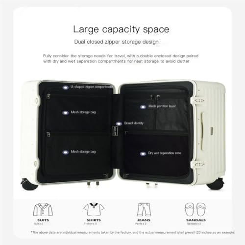 Suitcase All-aluminum Magnesium Alloy Trolley Case, Swivel Wheel Silent Suitcase, Strong And Durable Password Suitcase Suitcase Tags(Bianca,26in)4