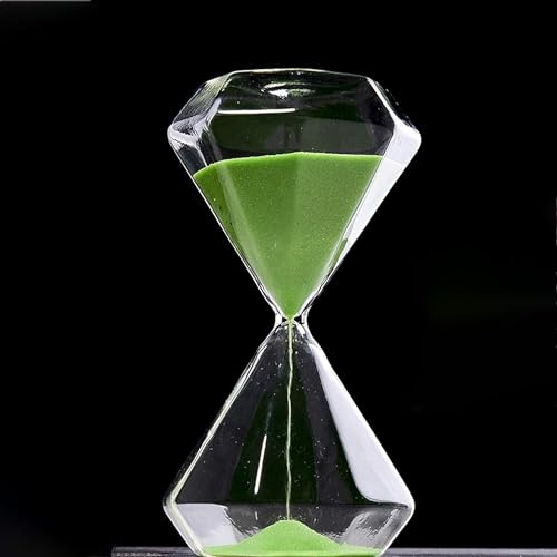 ガラス砂時計 砂時計タイマー サンドタイマー タイマー インテリア装飾 透明な砂時計タイマーサンドクロッククラフトガラス装飾 テーブル装飾 部屋装飾 30分計 滑らかな砂の流れ 正確なタイミング 勉強用 料理 運動 ガラス 誕生日(グリーン,15分)