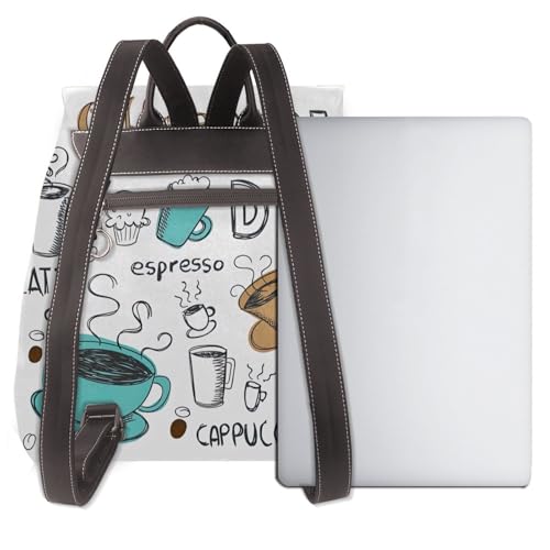 Sac à dos en cuir pour femme café imprimé chic et pratique au quotidien - 3