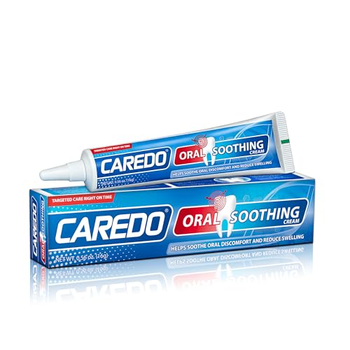 CAREDO Oral Soothing Cream for Tooth & Gum Discomfort Helps Calm Gum Swelling Mouth Irritation & Canker Sores Hydroxyapatite Oral Care Gel for Post-Dental Comfort Implants & Braces 0.56 oz