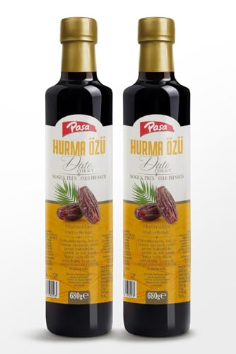 Soğuk Pres Doğal Hurma Özütü, 2 Adet, 680 g Cam Şişe
