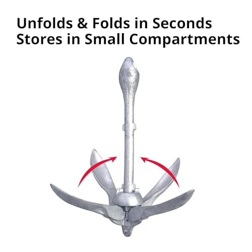 image for SeaSense Folding Grappling Anchor - Ideal for Fishing Vessels, Dinghie