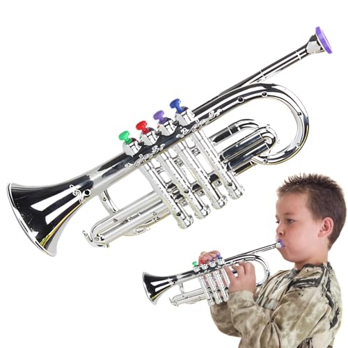 Trompeta de Juguete - Instrumentos Musicales Trompeta Juguete para | Cuerno Musical De Cuatro , Ayuda De Enseñanza Música | Hacer Que Suena Jugar Un Instrumento para Regalos De Ca