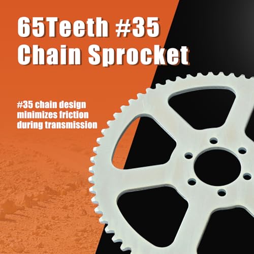 Image of JNDO Mini Bike Rear Sprocket 65 Teeth #35 Chain Sprocket Go Kart Sprocket Suitable for Coleman Ct100u Cc100x Motovox Mbx10 Mbx11 Baja Mega Moto Mm-B80 Mm-B105 Mini Bike Predator 79cc 89cc 100cc 2.8hp