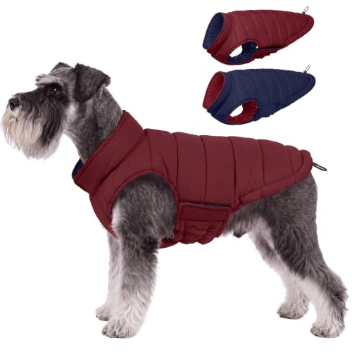 Image of Lelepet Reversible Dog Coat Windproof Dog Jacket Lightweight Puffer Vest