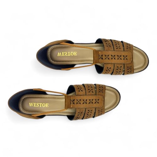 Image of Women's Flat Sole Trendy Sandal | Doctor Insole For Super Comfort & Durability | Perfect Arch Support | True Anti-Skid TPR Sole | Faux Lather Material | Lazer Cut Design | Fashionable & Trendy | Perfect Sandal for Casual or Semi-Casual
