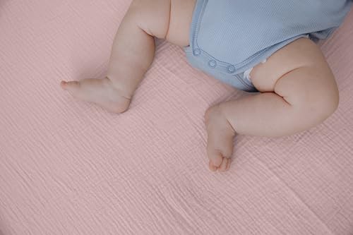 Image of Dreamology Muslin Crib Sheet for Baby Girl Boy 2 Pack,Standard Crib Sheet