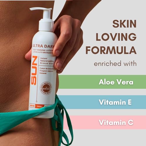 Sun Laboratories by Giesee Loção Autobronzeadora Ultra Escura, Bronzeado Instantâneo, Bronzeado de A