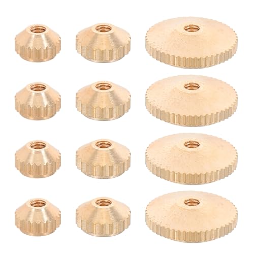 GARVALON 12 pezzi Kit Dadi in Ottone per Meccanismi Orologi da Parete Fissaggio Sicuro Lancette per Riparazioni e Progetti Compatibile con Orologi da Parete