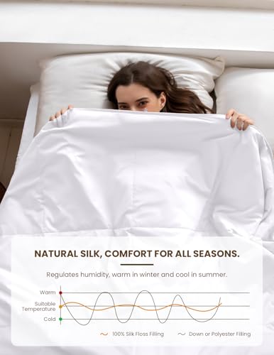 Edredón de seda para verano lavable ideal para evitar el calor nocturno en camas King 7