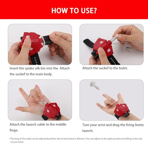 OUMYQ Spider Web Shooters Bracers - Superhero Launcher with Magnetic Sensor Light Wrist TransmitterCan Grab Small Objects
