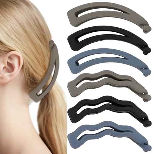 EXIPSAT 6 Stück Bananen-Haarspangen Set, Mehrfarbige Bananenclips für Frauen, Rutschfeste Banana Clips Dickes Haar, Praktische Bananen Clips Haare zum Fixieren der Haare