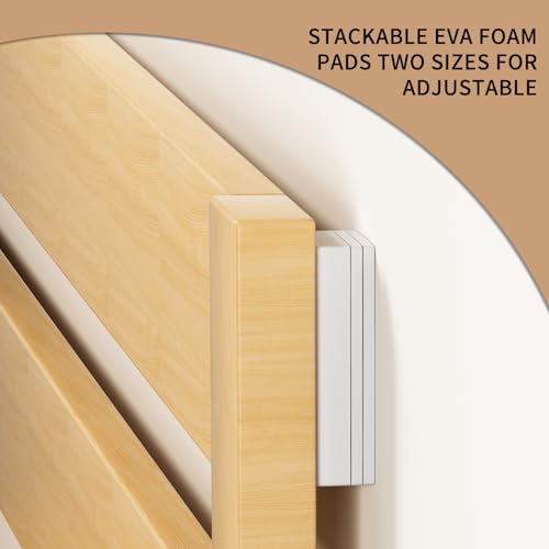 Image of 18Pcs Headboard Stoppers for Wall, IPEROT EVA Foam Anti Shake Furniture Pads, 8Pcs (15mm) + 10Pcs (5mm) Wall Protector, Bed Noise Stoppers, Anti-Vibration and Headboard Bumpers, Felt Couch Stoppers