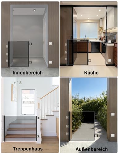 Treppenschutzgitter Ausziehbar 78 cm Hoch (Schwarz, 150cm)