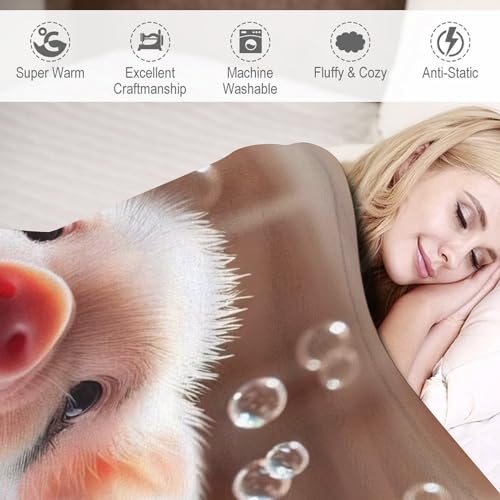 Couverture polaire Cochon Mignon flanelle pour éliminer les frissons sur votre canapé - 4