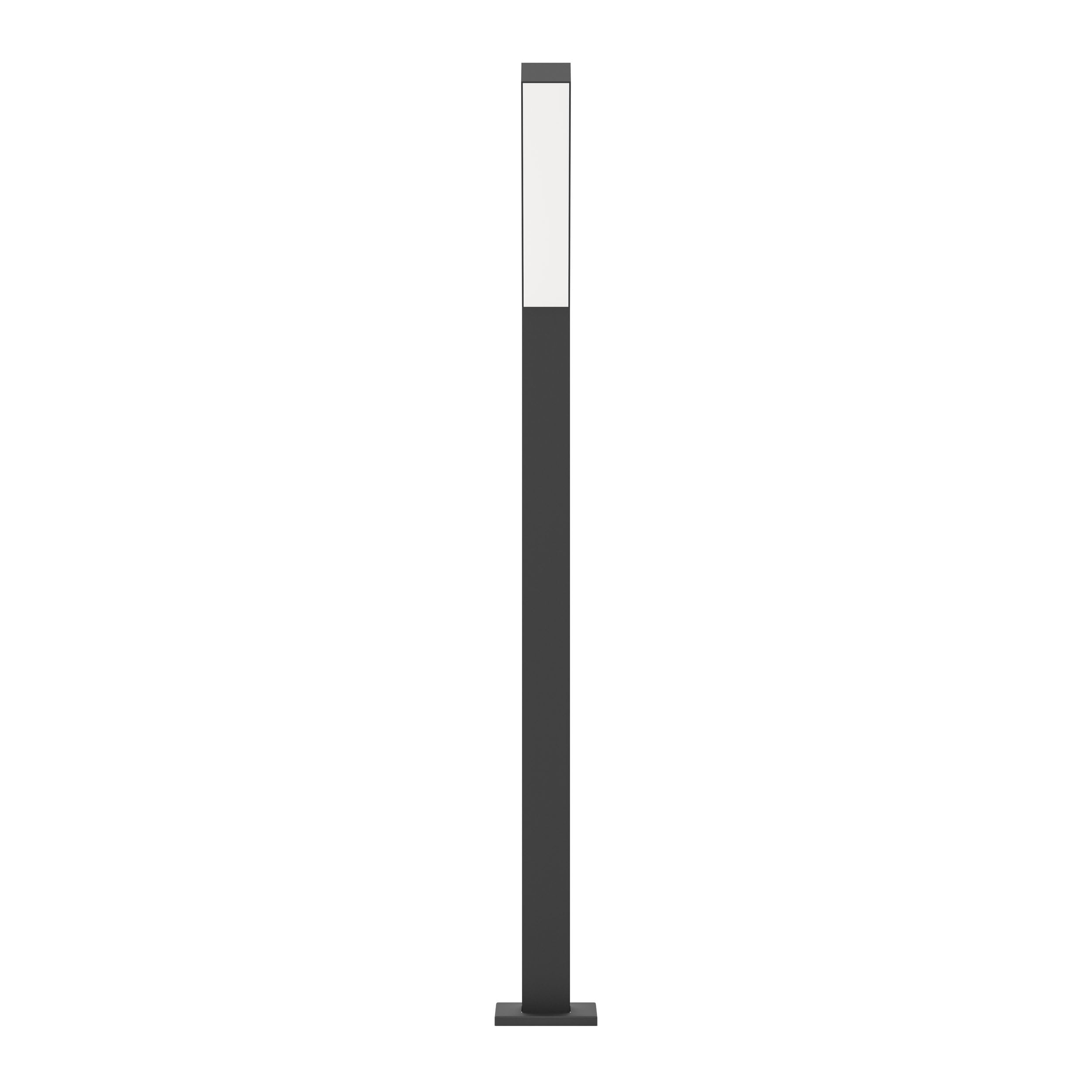 EGLO Lampadaire extérieur LED Ugento, lampe de chemin, luminaire | d'extérieur sur pied, éclairage pour allée et jardi, métal noir et plastique blanc, blanc chaud, IP44, 79 cm