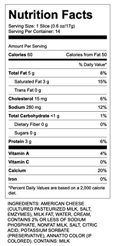 Dietz & Watson American White Cheese, 8 Oz #TOP3