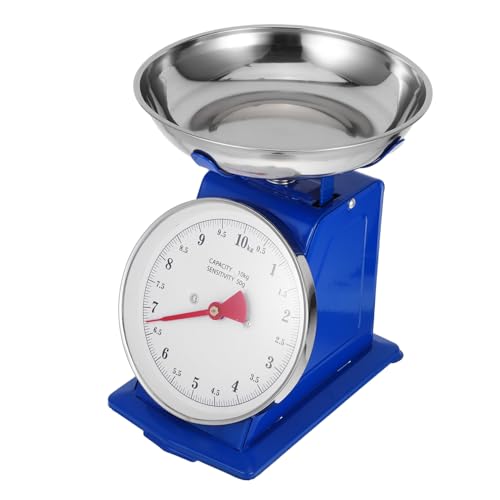 Cabilock Balance Cuisine Analogique Balance Alimentaire Mécanique 10 Kg Acier Inoxydable Plateau Amovible Utilisation Polyvalente Fonctionne sans Pile pour Pâtisserie Cuisine