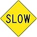 NMC TM120J SLOW Traffic Sign - 24in. Diamond Shape Aluminum Sign, Black Text on Yellow Base