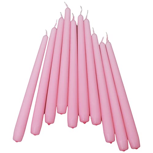 G Decor Confezione da 2, 10 o 20 candelabri alti Coraline, candele opache, colori misti, per chiesa, candele da cena, ideali per matrimoni e Natale (set da 10 pezzi)