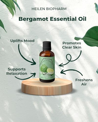 Image of Heilen Biopharm Food Grade Edible Bergamot Essential Oil For Skin Nourishment, Anti-Acne, Anti-Wrinkle - 100 mL Bottle Pack of 1