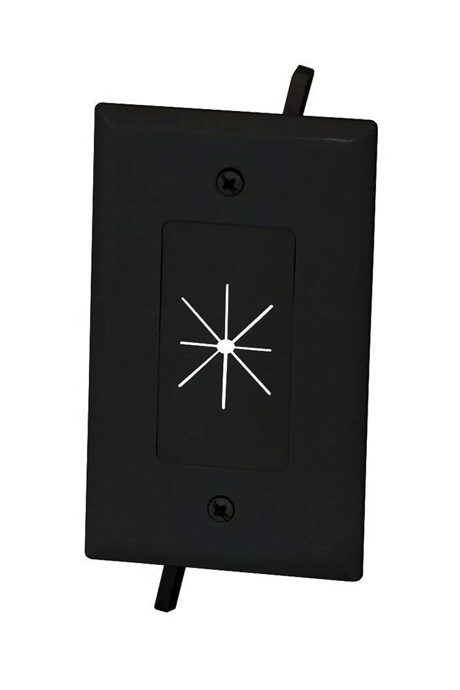 Plaque de câble avec ouverture flexible noire pour masquer les fils de TV murale facilement