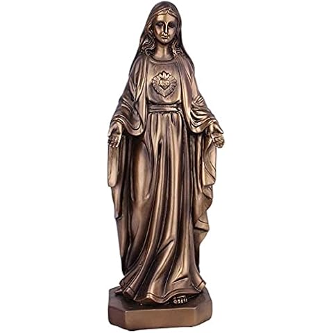 DWhui Figurine Ornament Virgin Mary Religious Figurine Figure, Bronze Jesus Statue Sculpture, Collection, Resin, Ornament, Holy, Religious Gift, For Home Decoration Cover