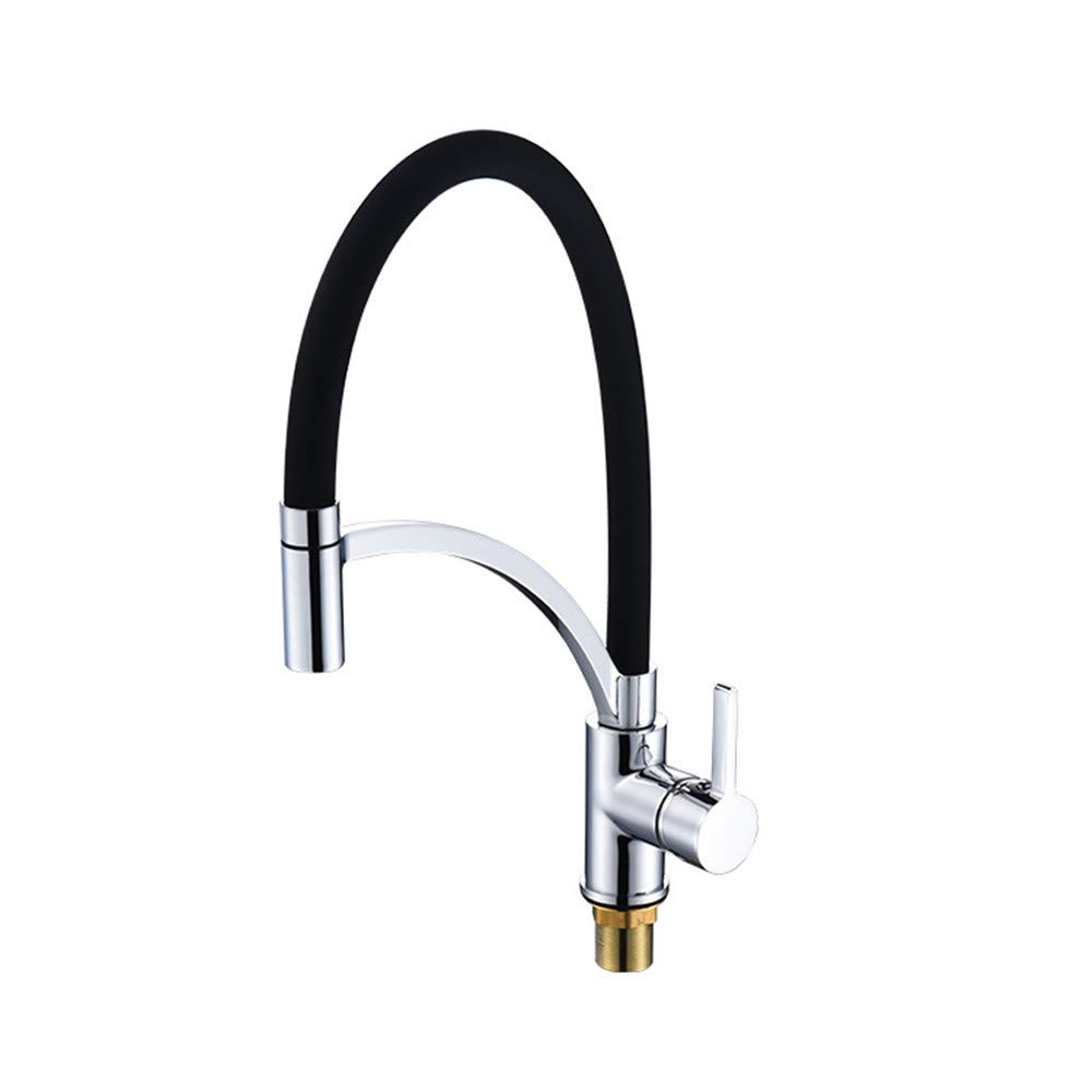 Robinet de cuisine mitigeur noir en cuivre avec douchette extractible