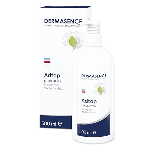 DERMASENCE Adtop Lipidlotion, 500 ml - Körperpflege für die sehr trockene und schuppende Haut - für ein weiches und glattes Hautgefühl - schütz die Haut vor dem Austrocknen