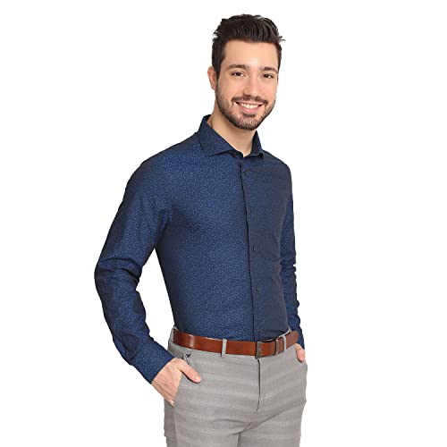 Image of blackberrys Jacquard Cotton Slim Fit Mens Work Wear Shirt